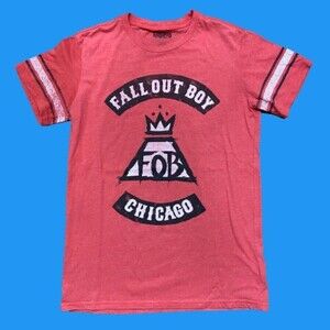 Manhead Fall Out Boy Chicago Red Black T-Shirts Men's Size Small